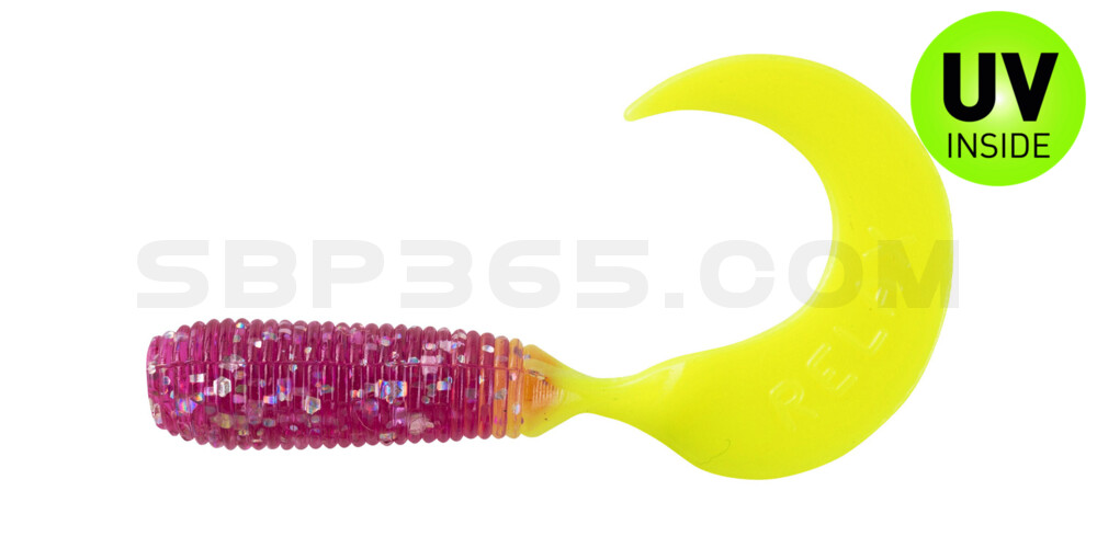Twister 1" regulär (ca. 3,5 cm) violett transparent glitter / fire tail
