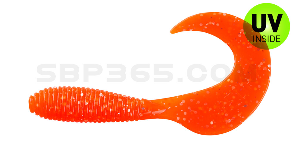 Twister 2,5" regulär (ca. 6,0 cm) orange glitter