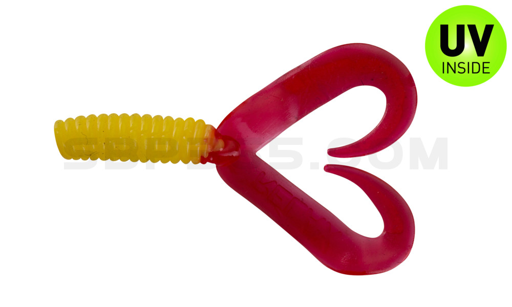 Twister 2" Doubletail regulär (ca. 4,5 cm) gelb / red tail