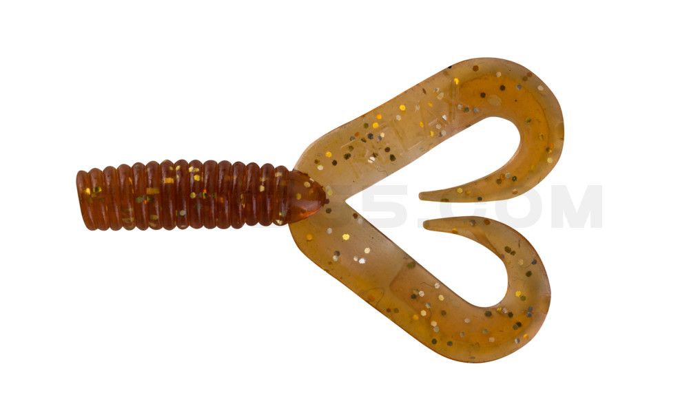 Twister 2" Doubletail regulär (ca. 4,5 cm) klar bernstein glitter