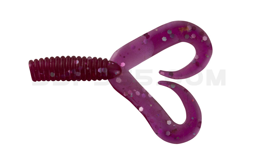 Twister 2" Doubletail regulär (ca. 4,5 cm) violett transparent glitter