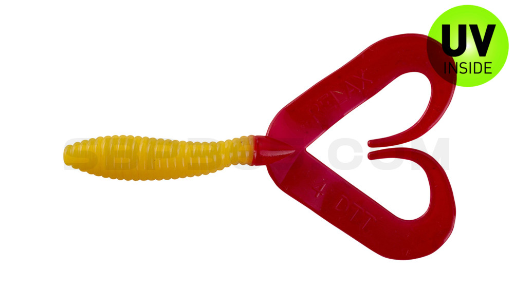 Twister 3" Doubletail regulär (ca. 9,0 cm) gelb / red tail