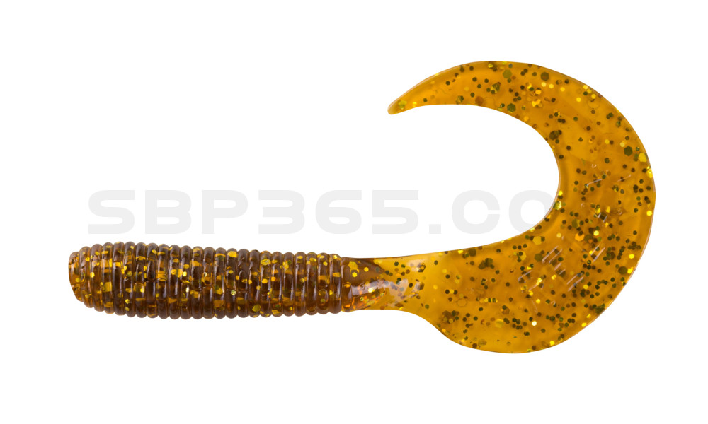 Twister 3" regulär (ca. 7,0 cm) klar bernstein glitter