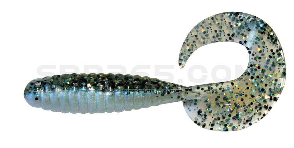 Twister 4" laminiert (ca. 8,0 cm) blauperl / klar salt´n pepper glitter