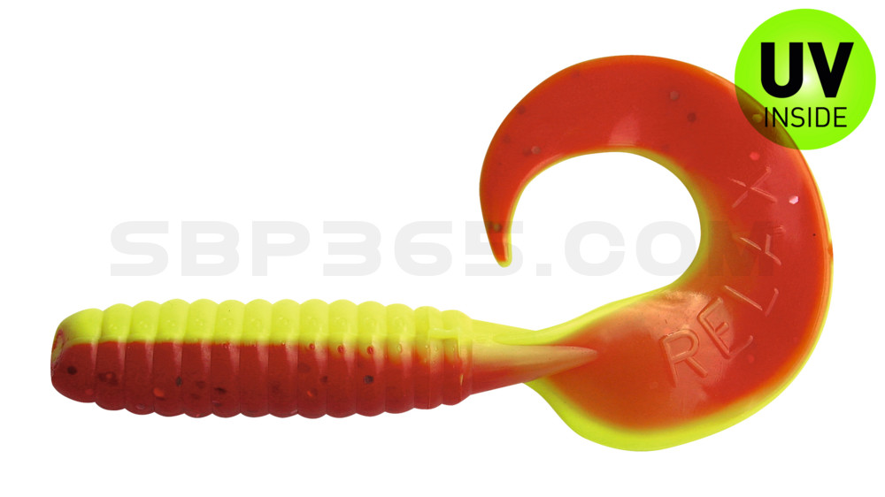 Twister 4" laminiert (ca. 8,0 cm) fluogelb  / rot glitter