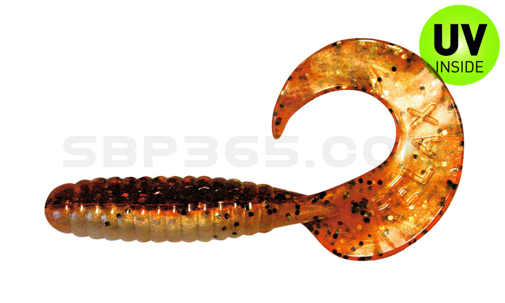 Twister 4" laminiert (ca. 8,0 cm) goldperl / motoroil glitter