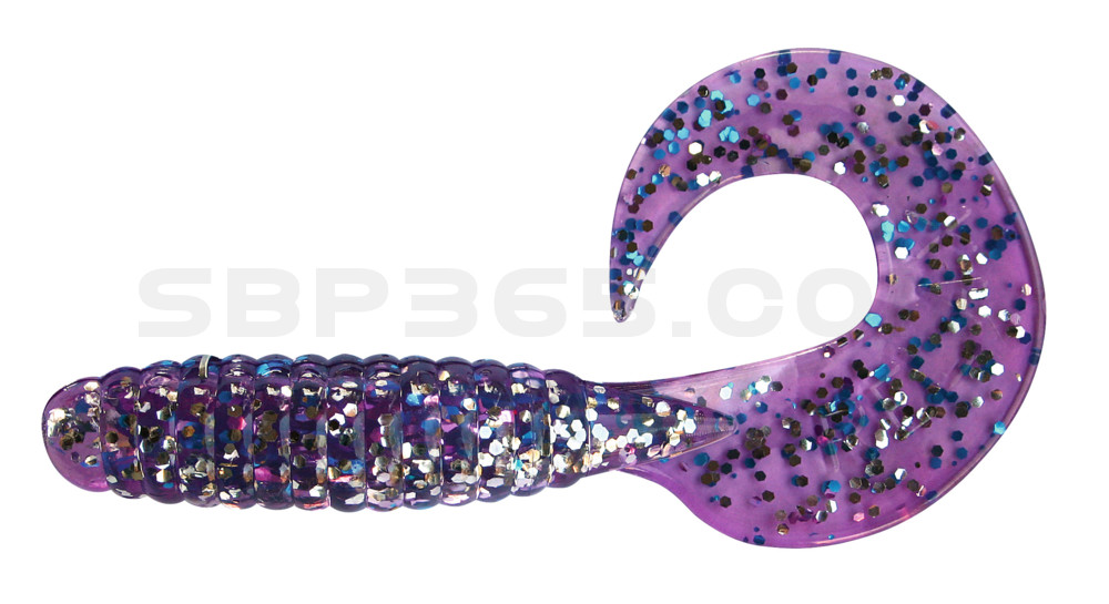 Twister 4" laminiert (ca. 8,0 cm) klar silber glitter / violett-electric blue glitter