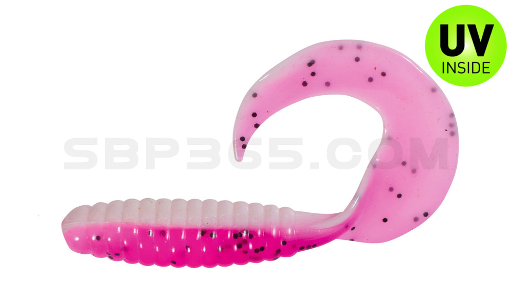 Twister 4" laminiert (ca. 8,0 cm) reinweiss / hot pink Glitter
