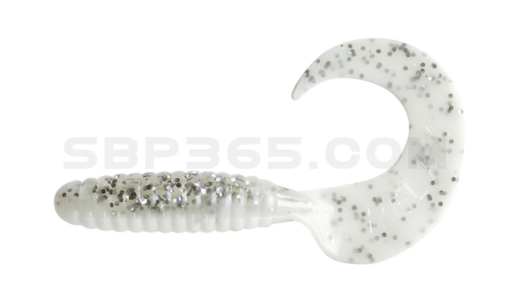 Twister 4" laminiert (ca. 8,0 cm) reinweiss / klar salt´n pepper glitter