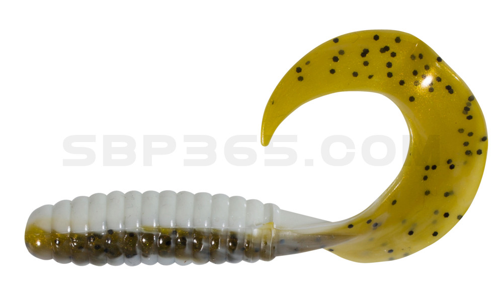 Twister 4" laminiert (ca. 8,0 cm) reinweiss / olivebraun-Glitter