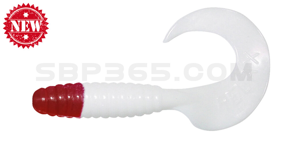 Twister 4" regulär (ca. 8,0 cm) reinweiss / red head