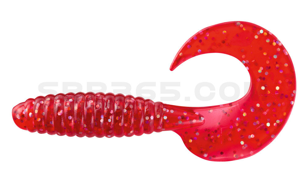 Twister 4" regulär (ca. 8,0 cm) rot transparent glitter