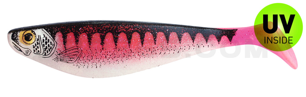 USA Printer 9" (ca. 23,0 cm) hot pink Glitter  / Zander / Bauch: weiß