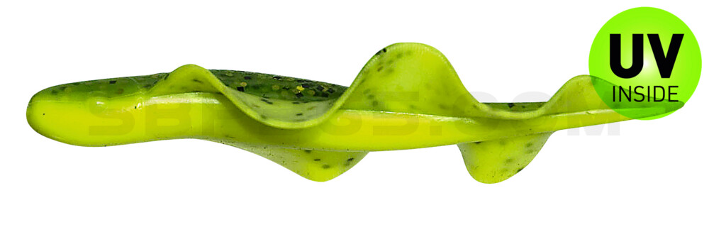 Wing Shad 3" (ca. 8,5 cm) fluogelb  / grün-Glitter