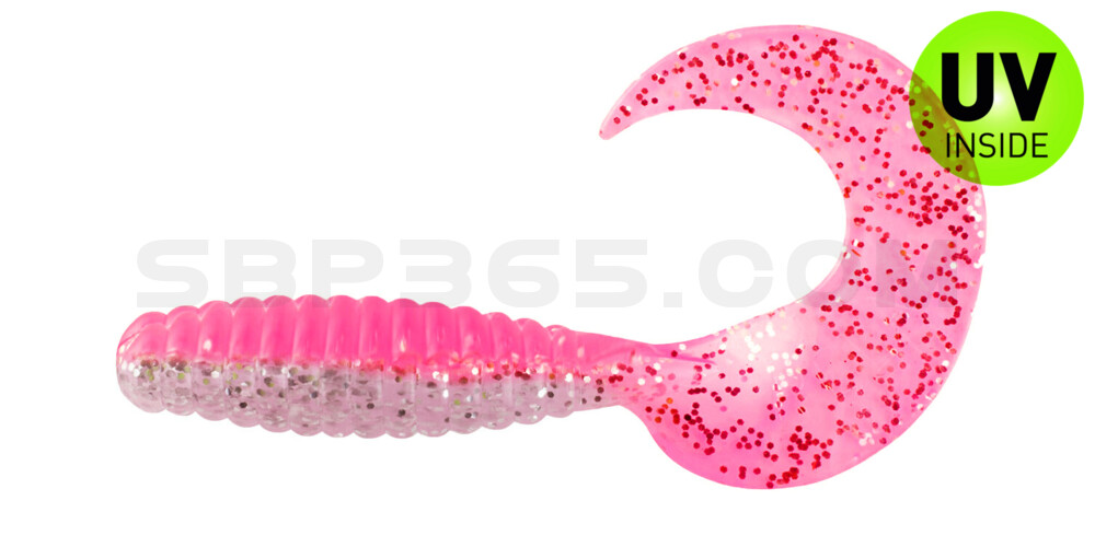 Xtra Fat Grub 5,5" laminiert (ca. 13,0 cm) bubblegum/ klar silber glitter