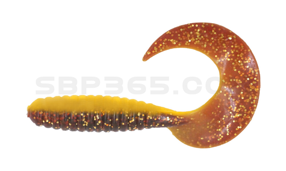 Xtra Fat Grub 5,5" laminiert (ca. 13,0 cm) gelb / motoroil glitter