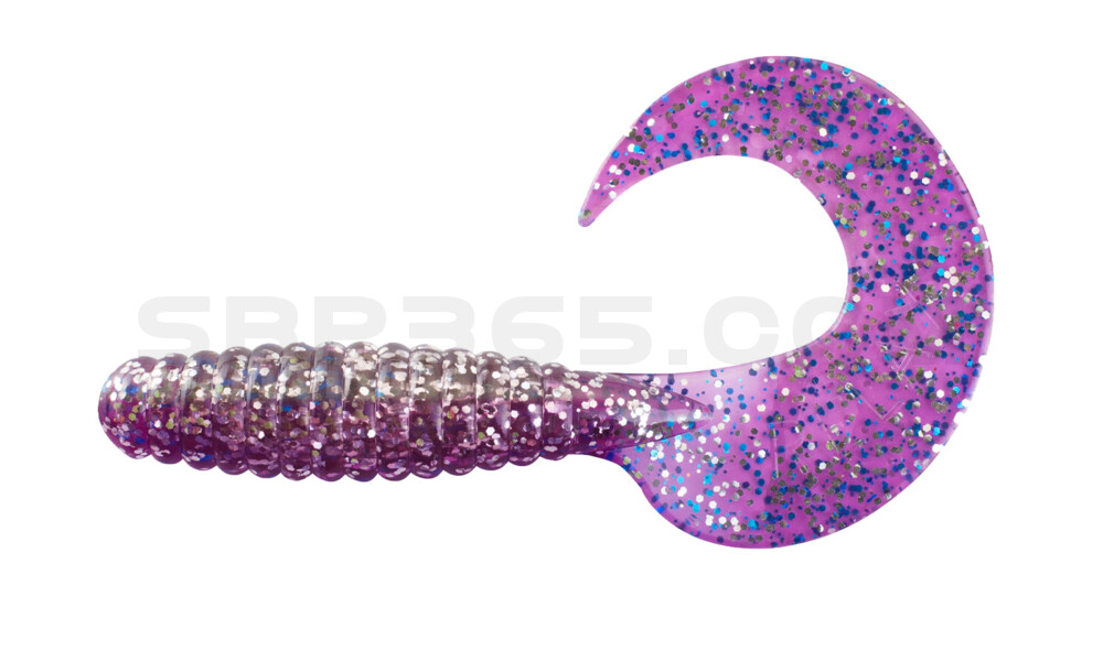 Xtra Fat Grub 5,5" laminiert (ca. 13,0 cm) klar silber glitter / violett-electric blue glitter