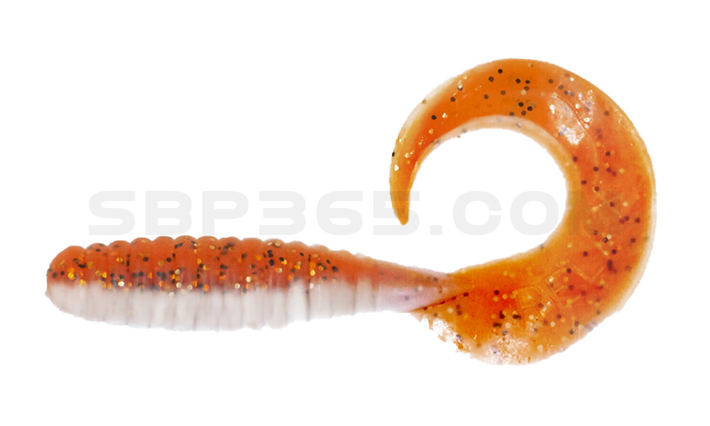 Xtra Fat Grub 5,5" laminiert (ca. 13,0 cm) reinweiss / motoroil schwarz, gold glitter