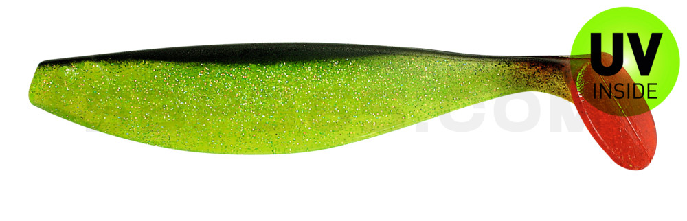 Xtra-Soft 7" (ca. 18,0 cm) grün(chartreuse)-Glitter / schwarz