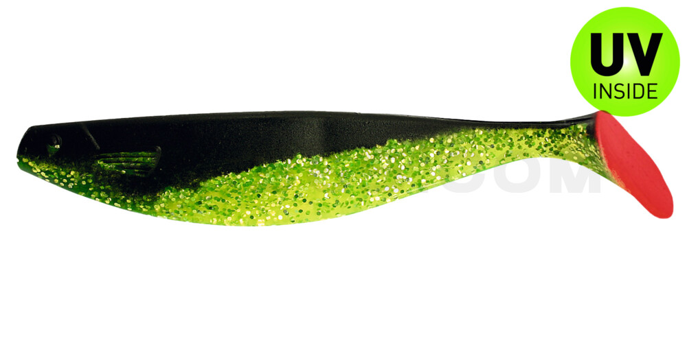 Xtra-Soft 8" (ca. 21,0 cm) grün(chartreuse)-Glitter / schwarz