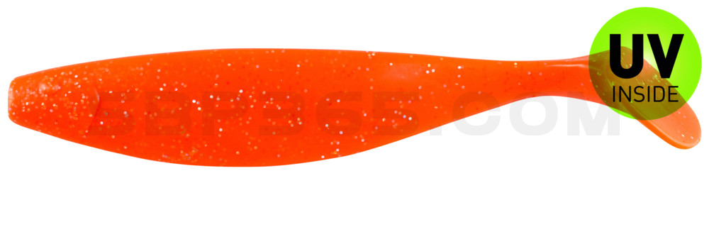 Xtra-Soft 9" (ca. 23,0 cm) klar fluoorange glitter
