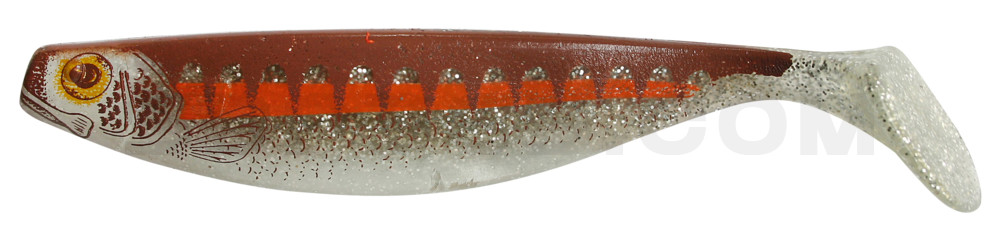 Xtra-Soft-Nature 6" (ca. 16,0 cm) klar silber Glitter / Zander braun / Bauch: weiß