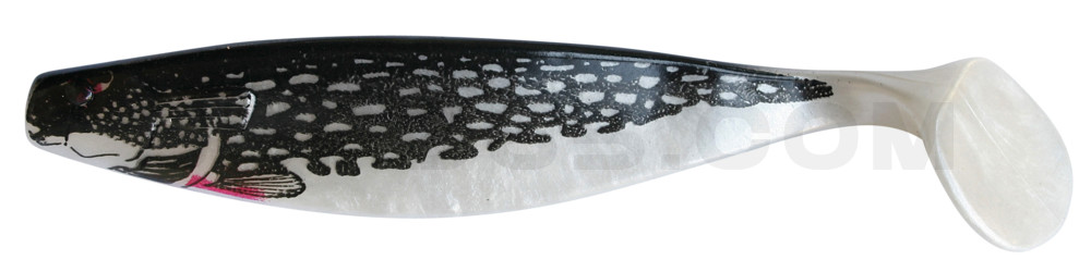 Xtra-Soft-Nature 6" (ca. 16,0 cm) perlweiss / Hecht (schwarz)